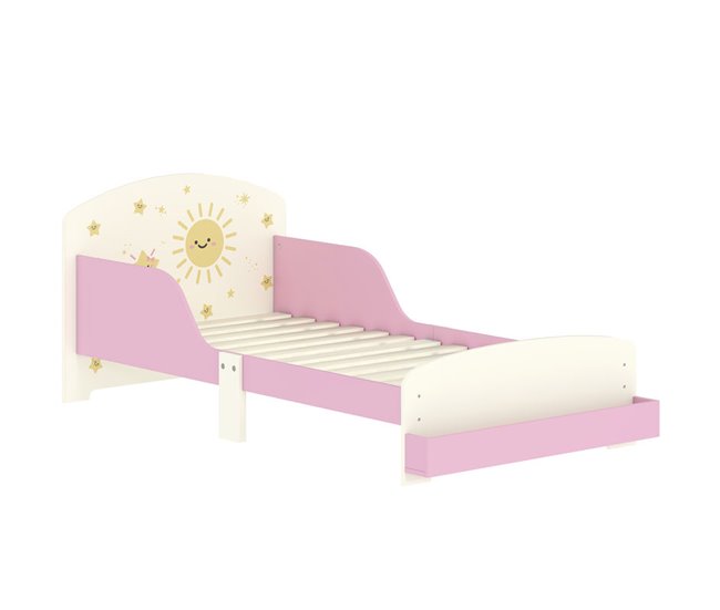 Cama Infantil MDF, Contrachapado AIYAPLAY 150x77 Rosa
