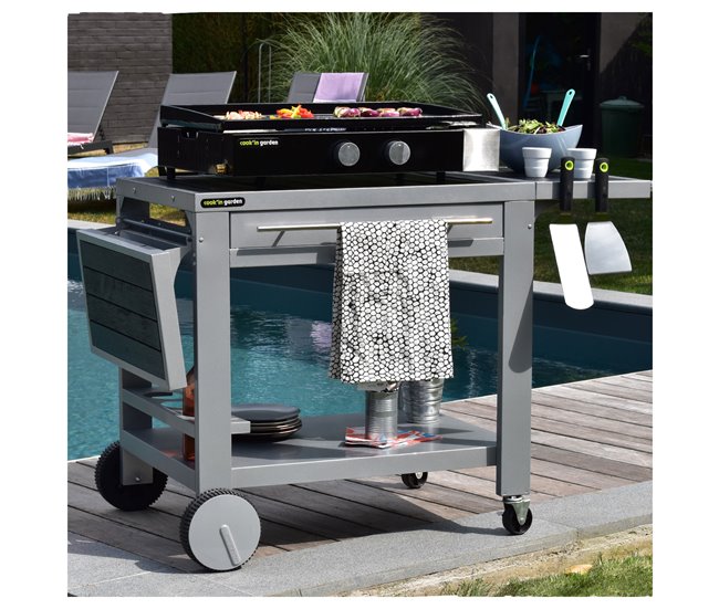Cook'in Garden - Plancha de gas FINESTA 2B - 2 quemadores 5kW Negro