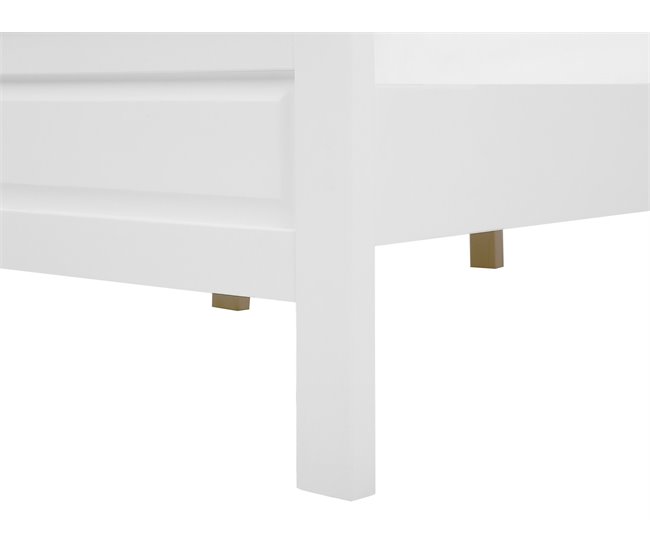 Beliani Cama con somier Madera de pino OLIVET 169x208 Blanco