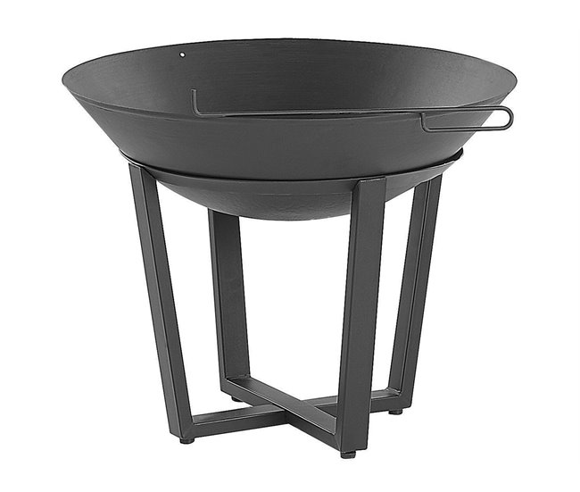 Beliani Fogón de madera KEDUNG Negro