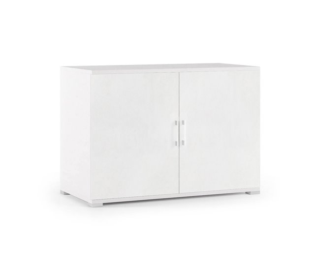 Armario multiusos 2 puertas efecto madera 90 Blanco