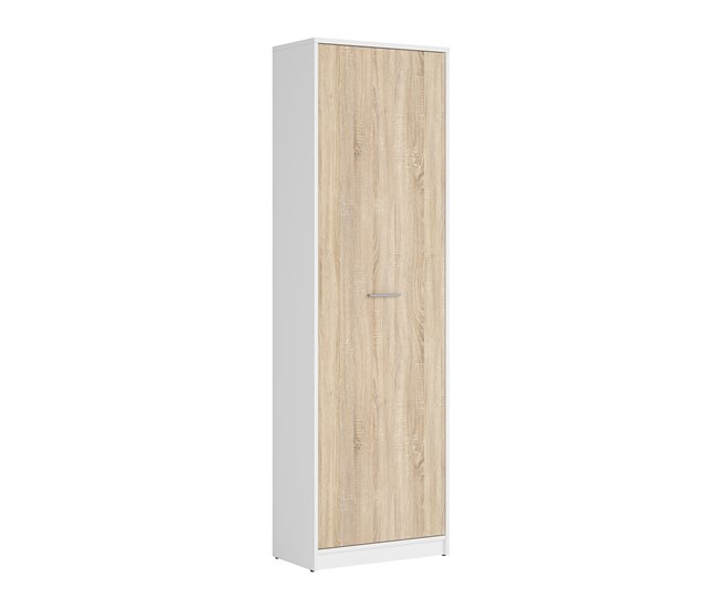 Armario columna 1 puerta Ewen Natural/ Blanco