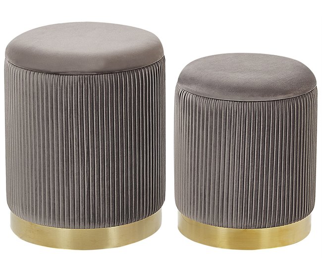 Conjunto de Puf MIRAMAR Beliani Gris