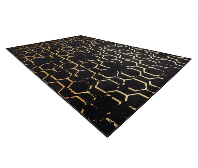 Alfombra GLOSS moderno 407C 86 elegante glamour art deco 120x170 Negro