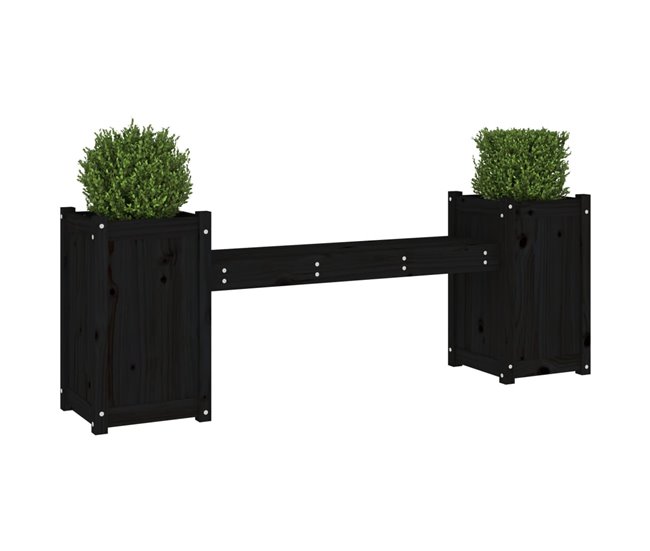 Banco de madera con Jardineras 180x36 Blanco