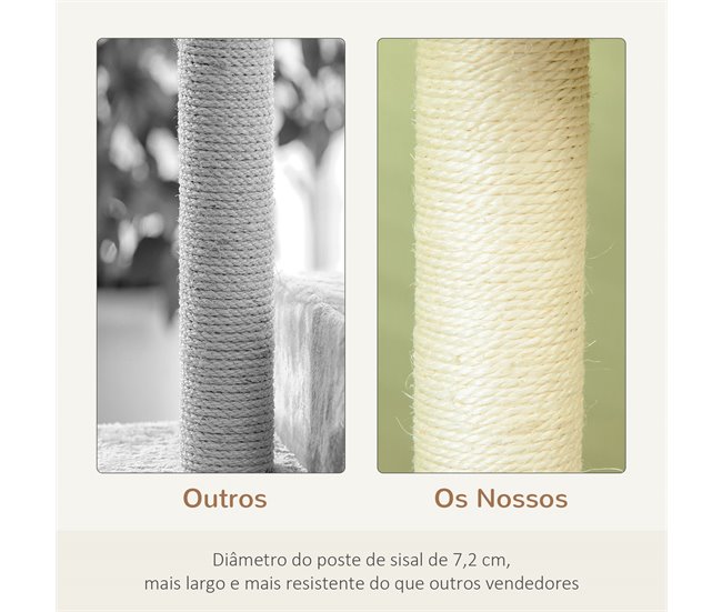 Árbol para Gatos sisal PawHut, mascotas - accesorios para gatos Beige