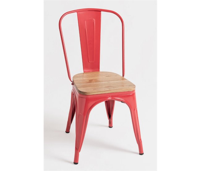 Pack 6 Sillas Torix Madera Natural Rojo