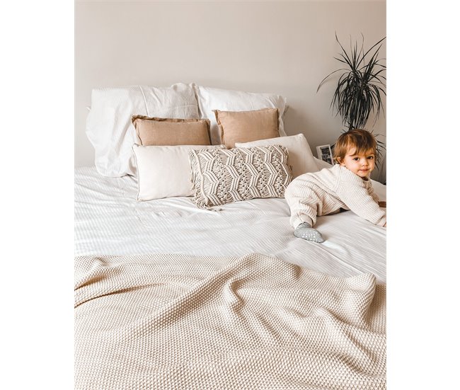 Beliani Cojín decorativo HELIOTROPE 30x50 Blanco