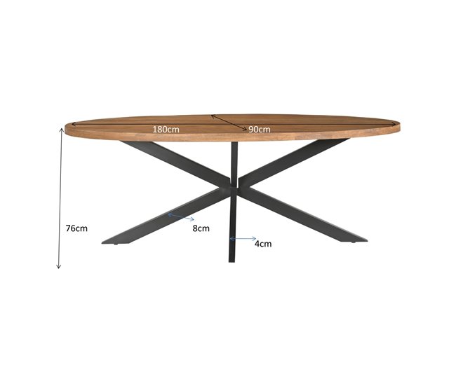 BARI-Mesa de comedor x1 180x90 Marron