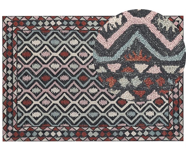 Beliani Alfombra de pelo corto HAYMANA 160x230 Multicolor