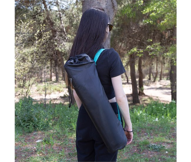 Aktive Mesa camping plegable con portavasos Negro