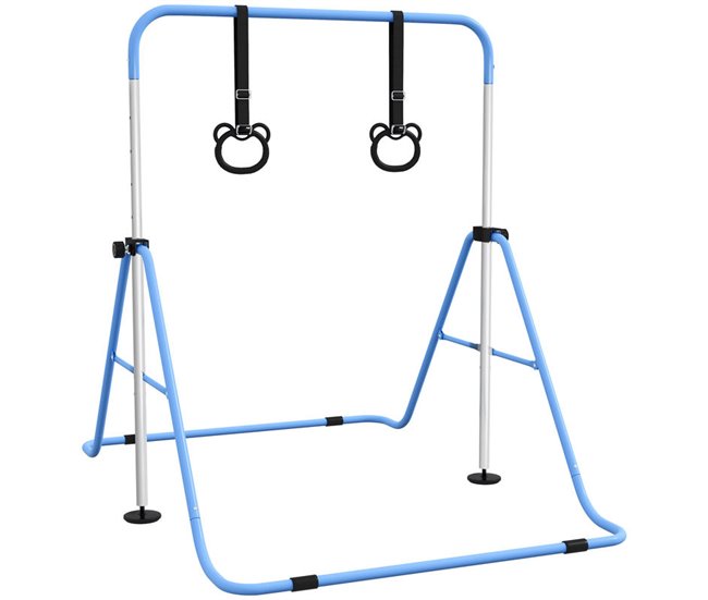 Barra de Gimnasia Acero HOMCOM, deportes y ocio - musculación Azul