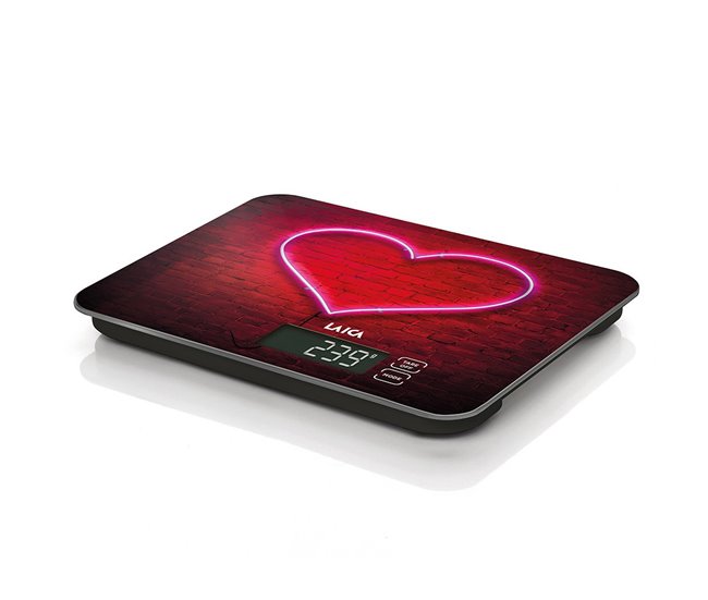 Balanza electrónica negro con corazón Rojo