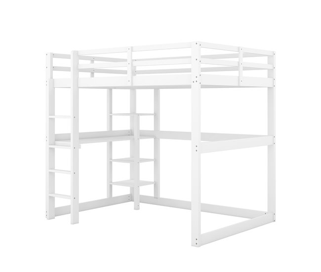 Cama alta para niños 150x206 Blanco