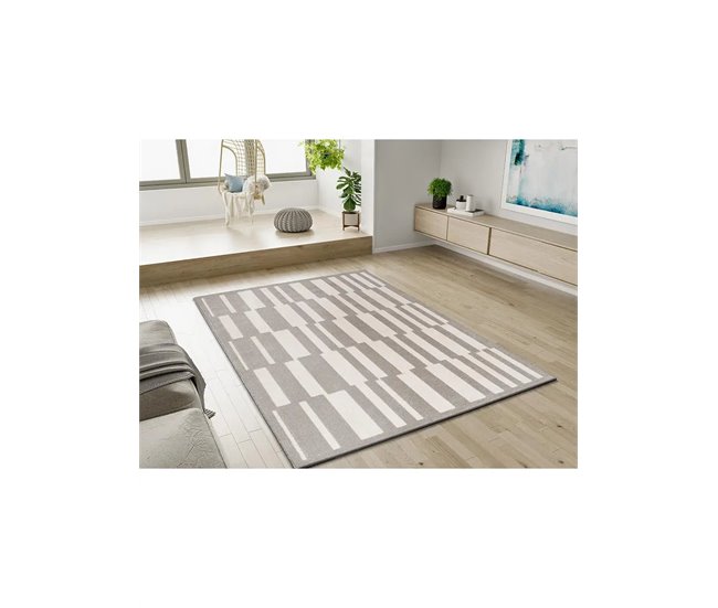 Alfombra geométrica con relieve BARESA - ATTICGO 80x150 Gris