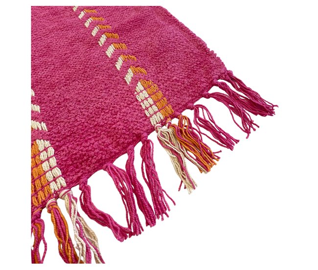 Acomoda Textil – Alfombra de Chenilla con Flecos. 60x100 Fucsia