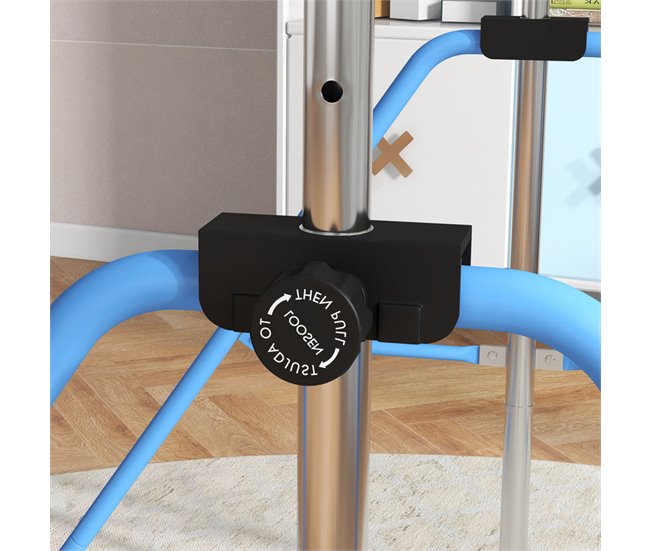 Barra de Gimnasia Acero HOMCOM, deportes y ocio - musculación Azul