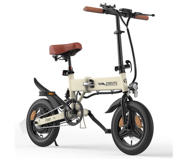 Bicicleta Eléctrica ESKUTE F200 - Neumáticos de 14 Beige