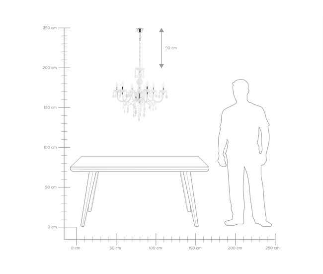 Beliani Lámpara colgante KALANG Blanco