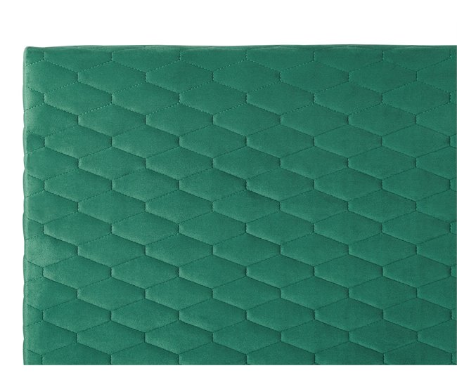 Beliani Cama con somier Terciopelo BAYONNE 191x212 Verde