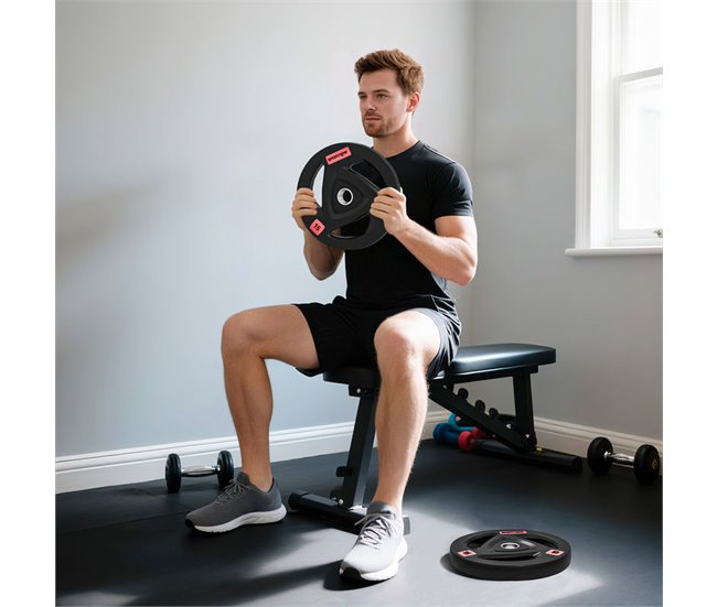 Discos de Pesas Metal, Caucho SPORTNOW, deportes y ocio - pesas Negro