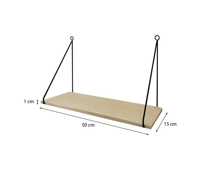 Acomoda Textil – Estante para pared de Madera. (Balda Colgante) Madera Clara