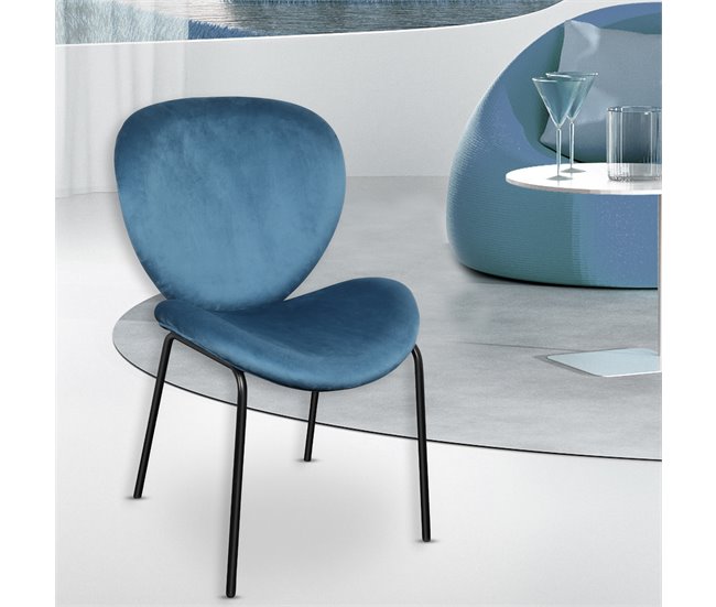 Pack de 2 sillas de comedor TULIPA  Azul