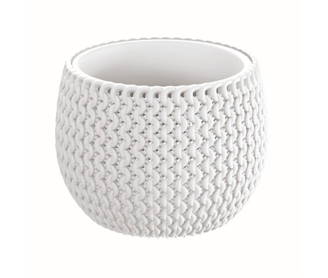 2x Maceta redonda con deposito Splofy Bowl Blanco