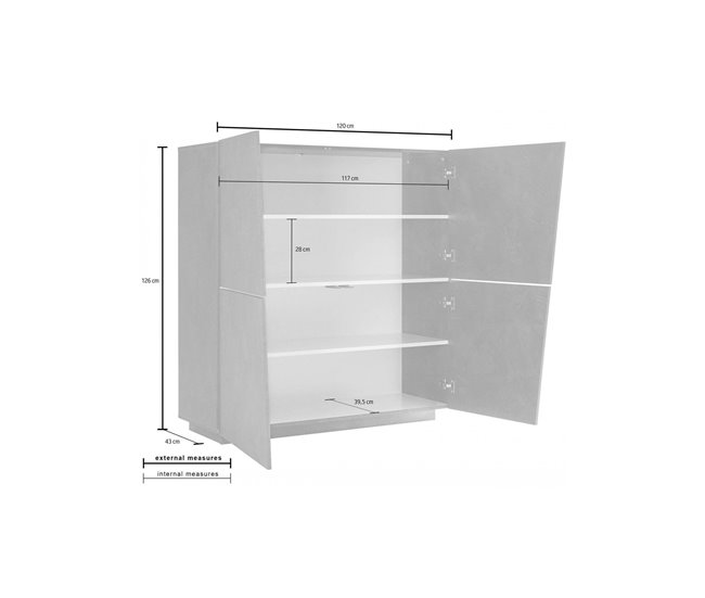 Cómoda efecto madera 120 Blanco