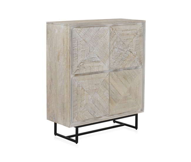 Aparador Alto 4 Puertas Blanco/ Beige