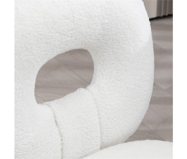 Silla de Escritorio Poliéster, Acero HOMCOM Blanco