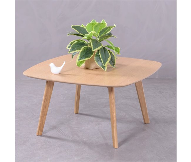 Mesa auxiliar cuadrada en madera de roble  - Northpole 80x80 Roble