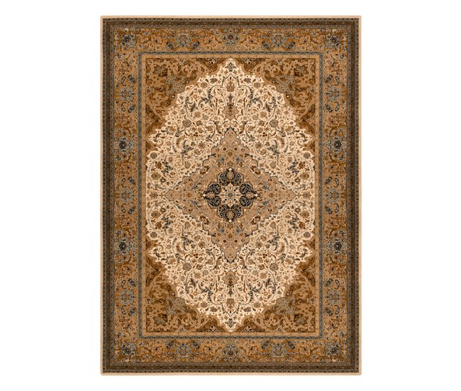 Alfombra de lana SUPERIOR PIENA Rosetón 200x300 Marron