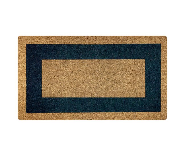 Acomoda Textil - Felpudo de Coco Natural Ecológico con Cenefa. 40x70 Azul