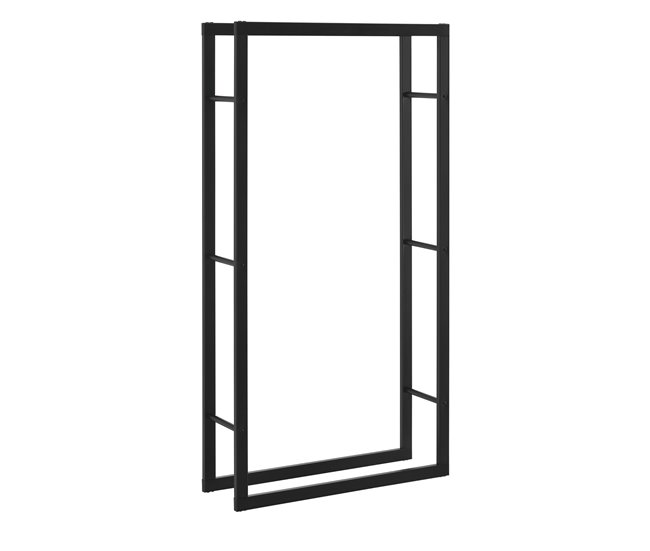 [en.casa] Soporte para leña Kasan Acero 80 Negro