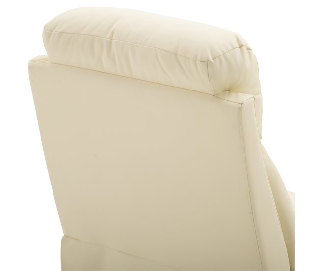 Sillón Reclinable Acero, MDF, PU y Espuma HOMCOM Blanco