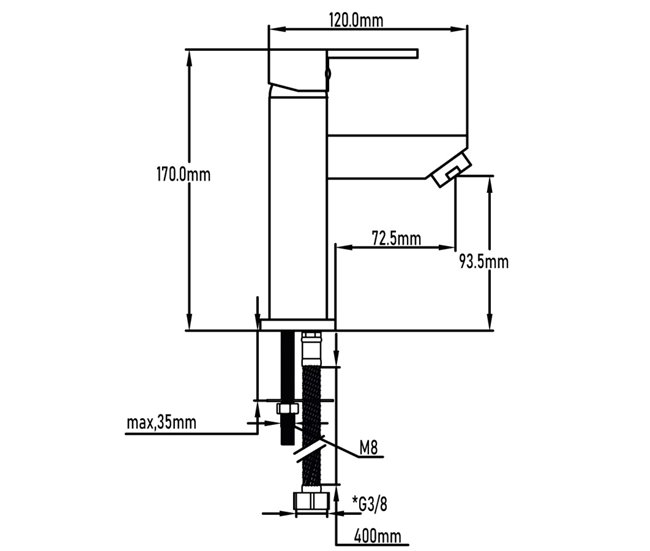 Grifo Lavabo Amazonas Monomando II Plateado