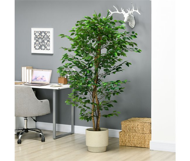Planta Artificial PEVA HOMCOM, hogar - decoración Verde