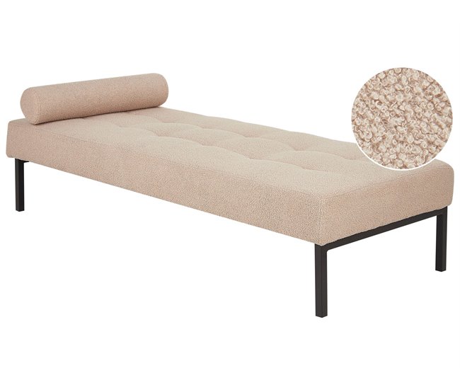 Beliani Chaise longue Bouclé CHINON Beige