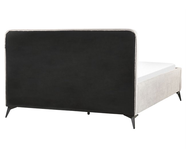 Beliani Cama con somier Poliéster VALOGNES 172x220 Gris Claro