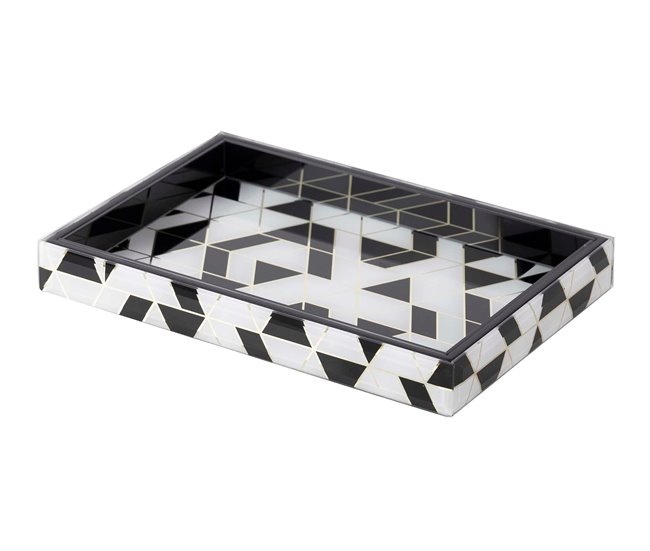 Bandeja Cristal Impresion Foil Blanco
