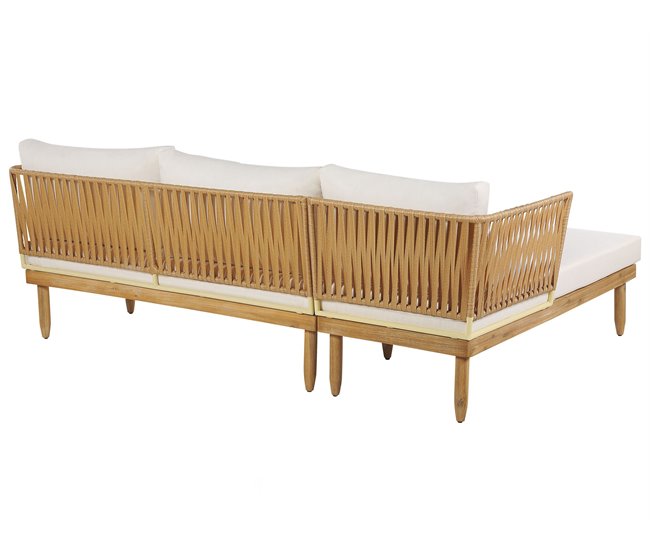 Beliani Conjunto longue CREMONA Blanco/ Beige