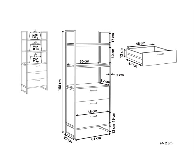 Beliani Estante para libros TIFTON Marron