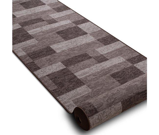 Alfombra de pasillo con refuerzo de goma  ICONA 120x610 Marron