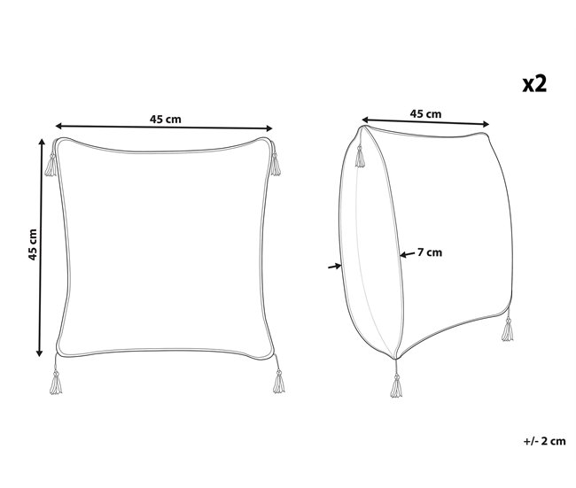 Beliani Cojín decorativo SCHEFFLERA 45x45 Blanco/ Negro