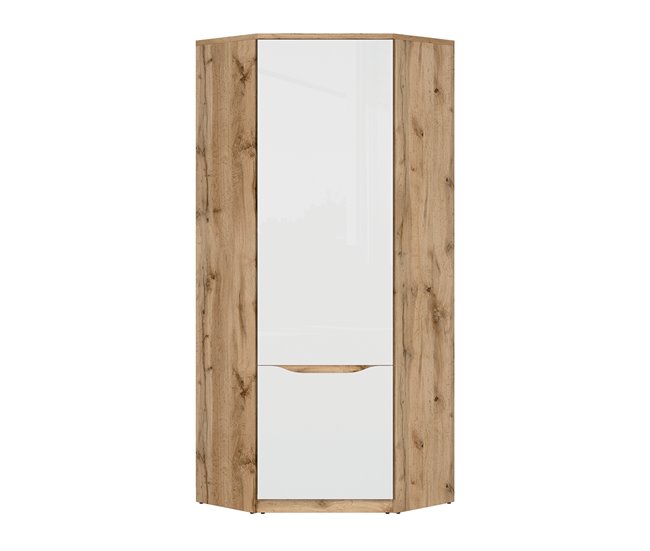 Armario de esquina 1 puerta June Natural/ Blanco
