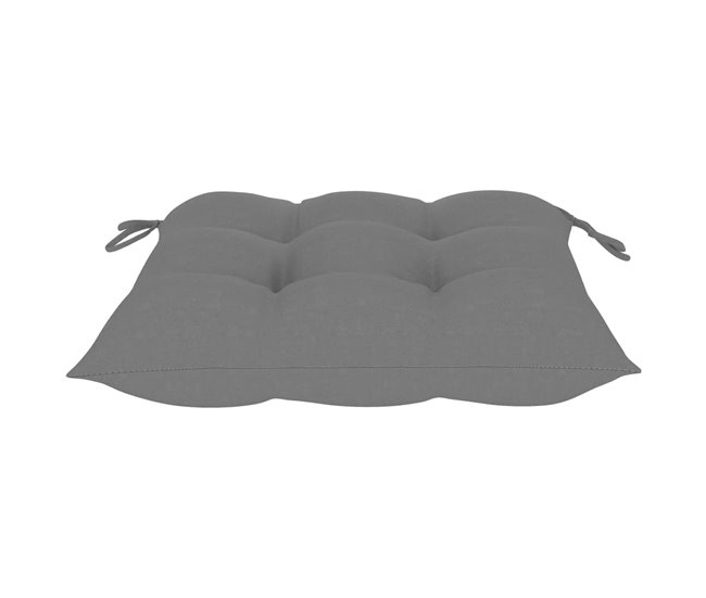 6 Sillas de jardín plegables de madera con cojines Gris