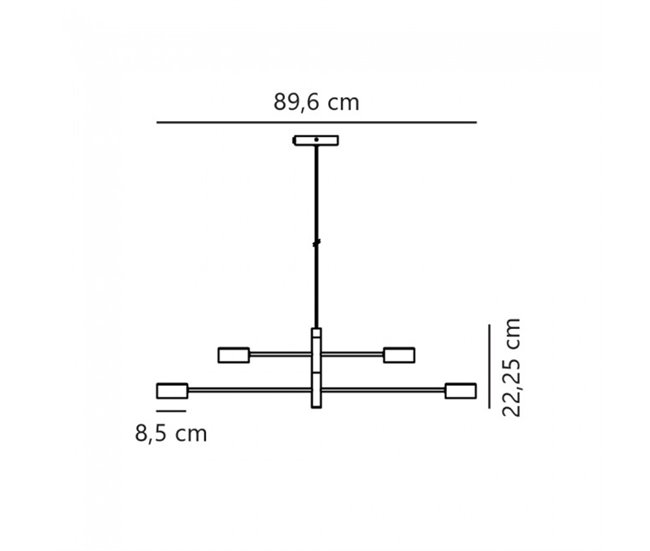 Lámpara de techo LED Clyde (4x4W) Metal Nórdico Negro