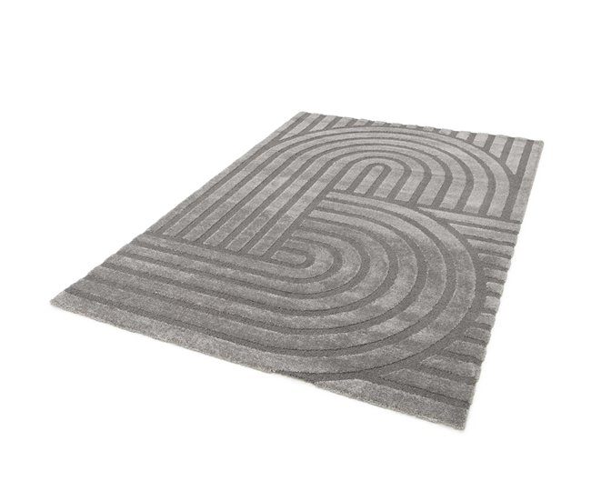 Alfombra con relieve de estilo escandinavo SNOWY - ATTICGO 80x150 Gris