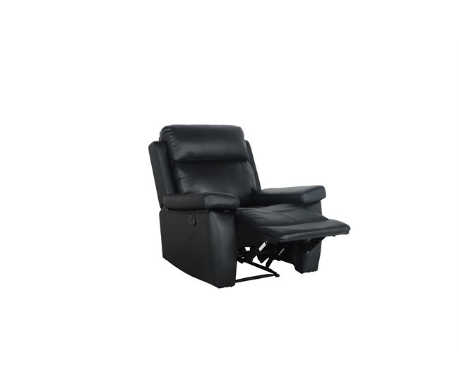 Sillón relax manual THEA piel negro Negro